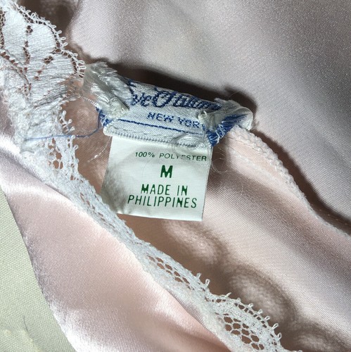 Vintage Eve Stillman New York Pink Cami Lace Size Medium Silky - Picture 6 of 6