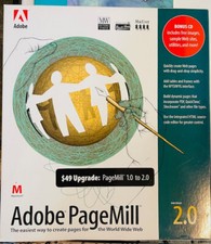 Adobe PageMill 2 for Macintosh OS 7.1 or later. 1996. Preowned. Very good.