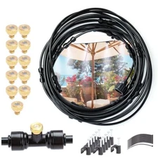 Outdoor Patio Water Mister Mist Nozzle Misting Cooling System Fan Cooler 20-40ft