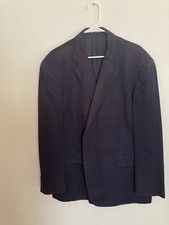 VINTAGE LANDS END COTTON TWILL BLAZER - NAVY SIZE 48