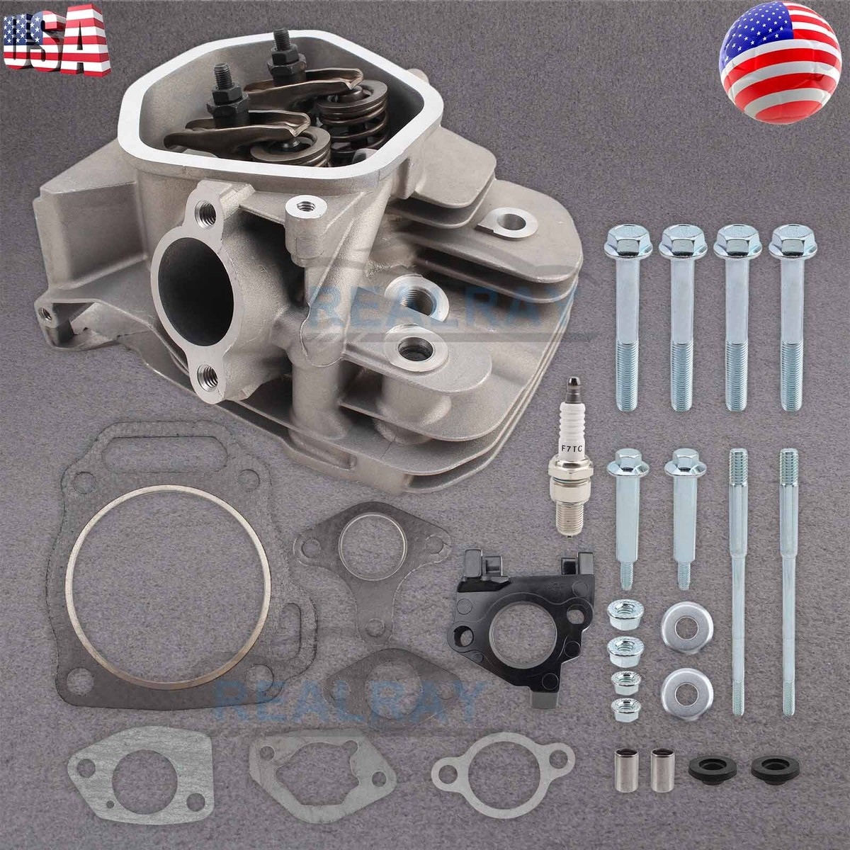 Cylinder Head Kit For Honda GX340 GX390 11HP 13HP Engine - With Rockers & Valves