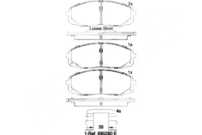 BREMBO P 30 095 Brake Pad Set, disc brake for KIA
