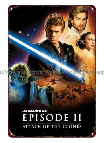 metodología carbohidrato intermitente Star Wars Episodio II El ataque de los clones 2002 póster de película  letrero de metal estaño | eBay