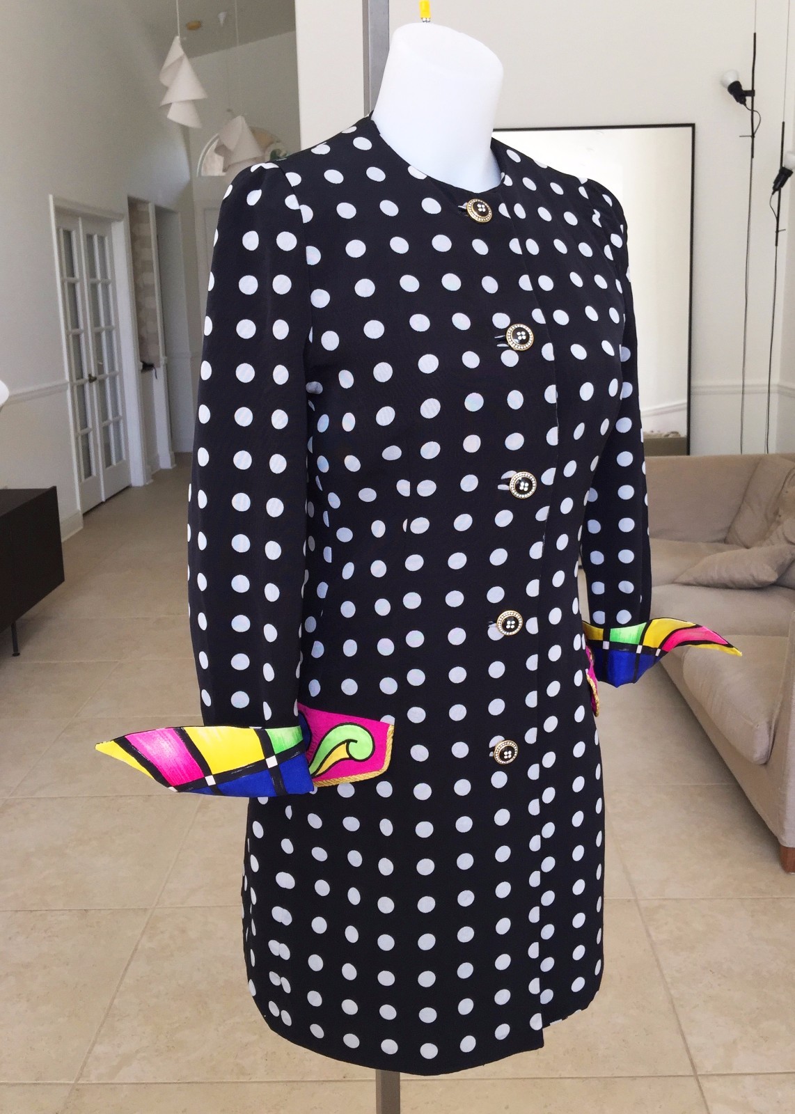 iconic GIANNI VERSACE polka dot dress & jacket size 8 from S/S 1991 image 4