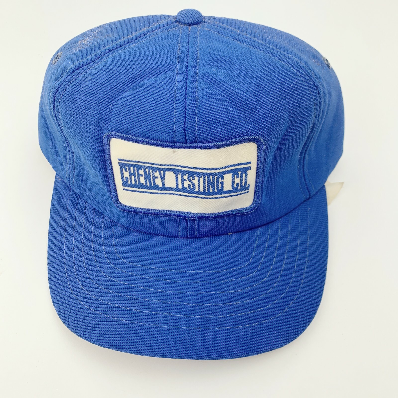 Vintage Cheney Testing Co Patch Blue Snapback Hat… - image 1