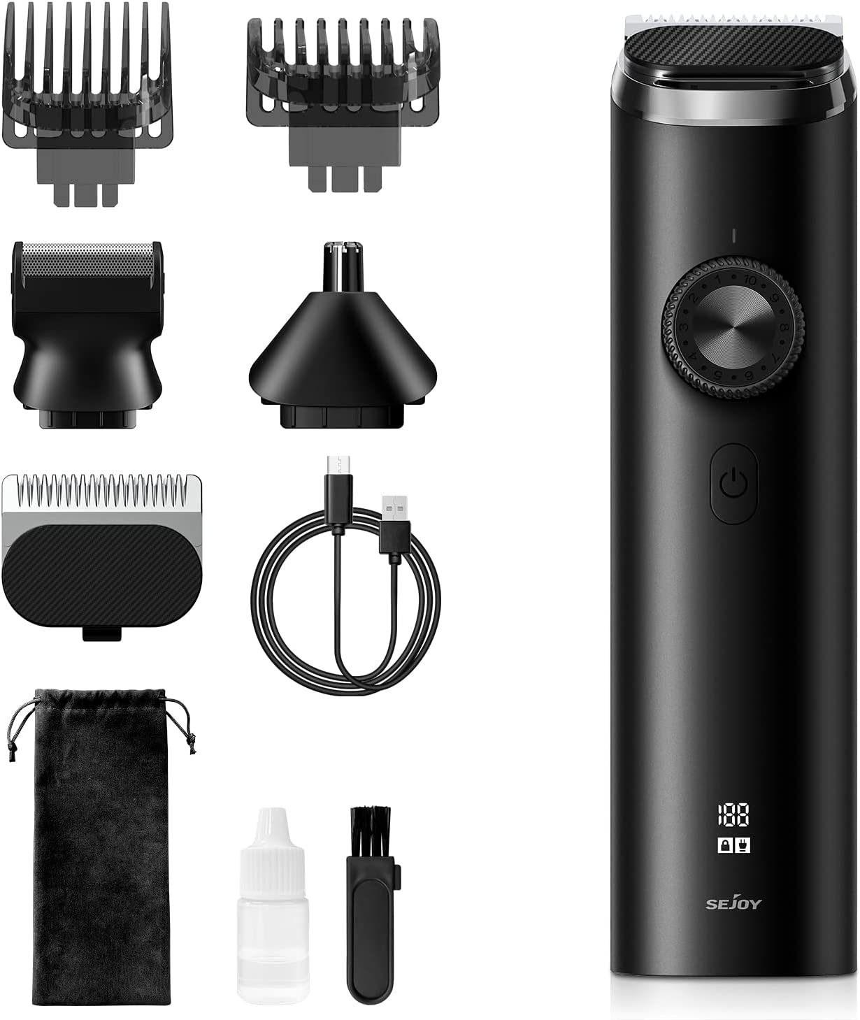 Men's Cordless Waterproof Beard & Mustache Trimmer Hair Clipper