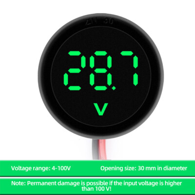 LED Digital Voltmeter Kfz-Spannungs strom Volt Tester Panel DC 4-100V 1Stück