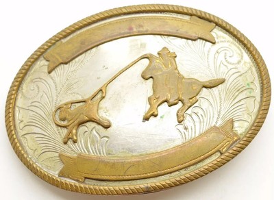 Vintage German Silver Western Cowboy Rodeo Calf Roping Tie Down Belt Buckle Ebay