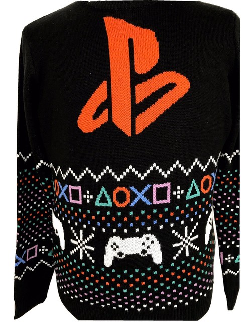 PS2 Dualshock Sony Playstation Knit Sweater Acrylic Lightweight~ Men's L / Black | eBay