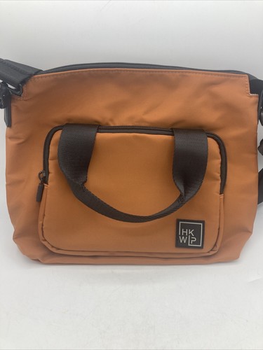 Ihkwip Mini Tote Crossbody Bag Shoulder Burnt Orange Copper Pumpkin Black Nylon - Picture 2 of 10