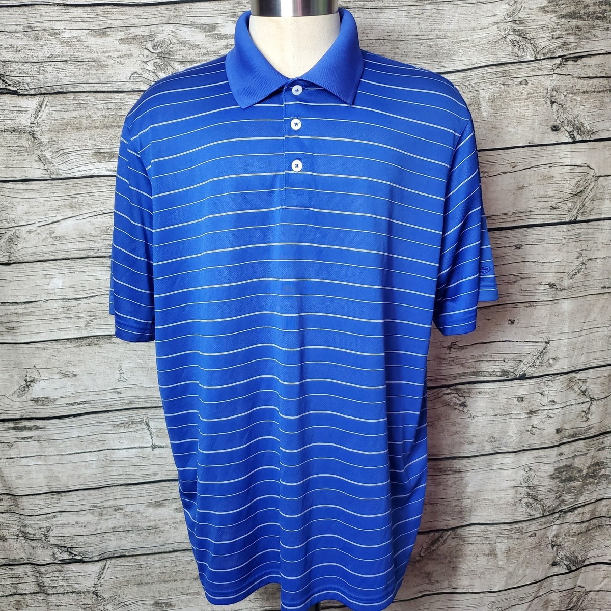 C9 By Champion Short Sleeve Golf Polo Shirt XXL Blue Striped