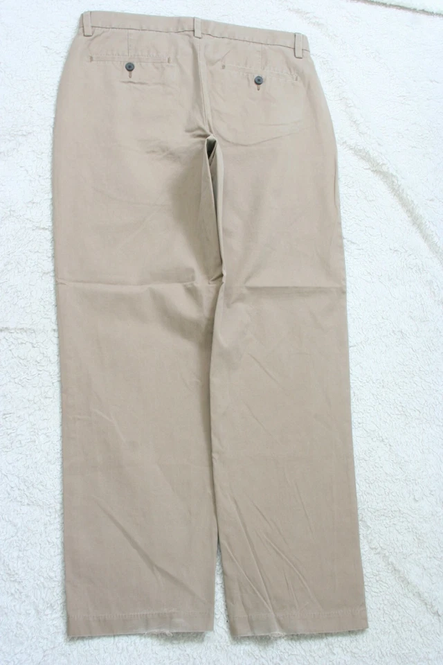 Pantalones de vestir caqui tostado frente plano cintura 33 31 entrepierna algodón apt. 9 Modern Fit P30 Foto 2 de 4