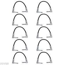 10PACK 1ft foot Right Angle 1/4 to1/4 guitar effect pedal board cord patch cable