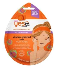 Yes To Carrots Nutrition Boosting Vitamin-Enriched Kale Paper Single-Use Mask
