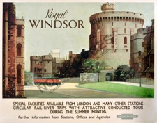Windsor vintage railway travel promotion poster 12x16