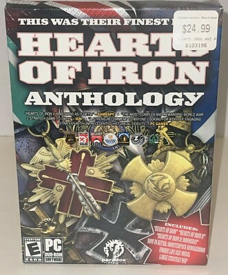 Hearts Of Iron I & II 1 & 2  Anthology PC Doomsday w/ Medal Map NTSC SEALED NEW 