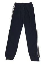 Men's Joggers Size MT 36 Navy Pockets Leg Stripes Stretch Elastic Waist New F1