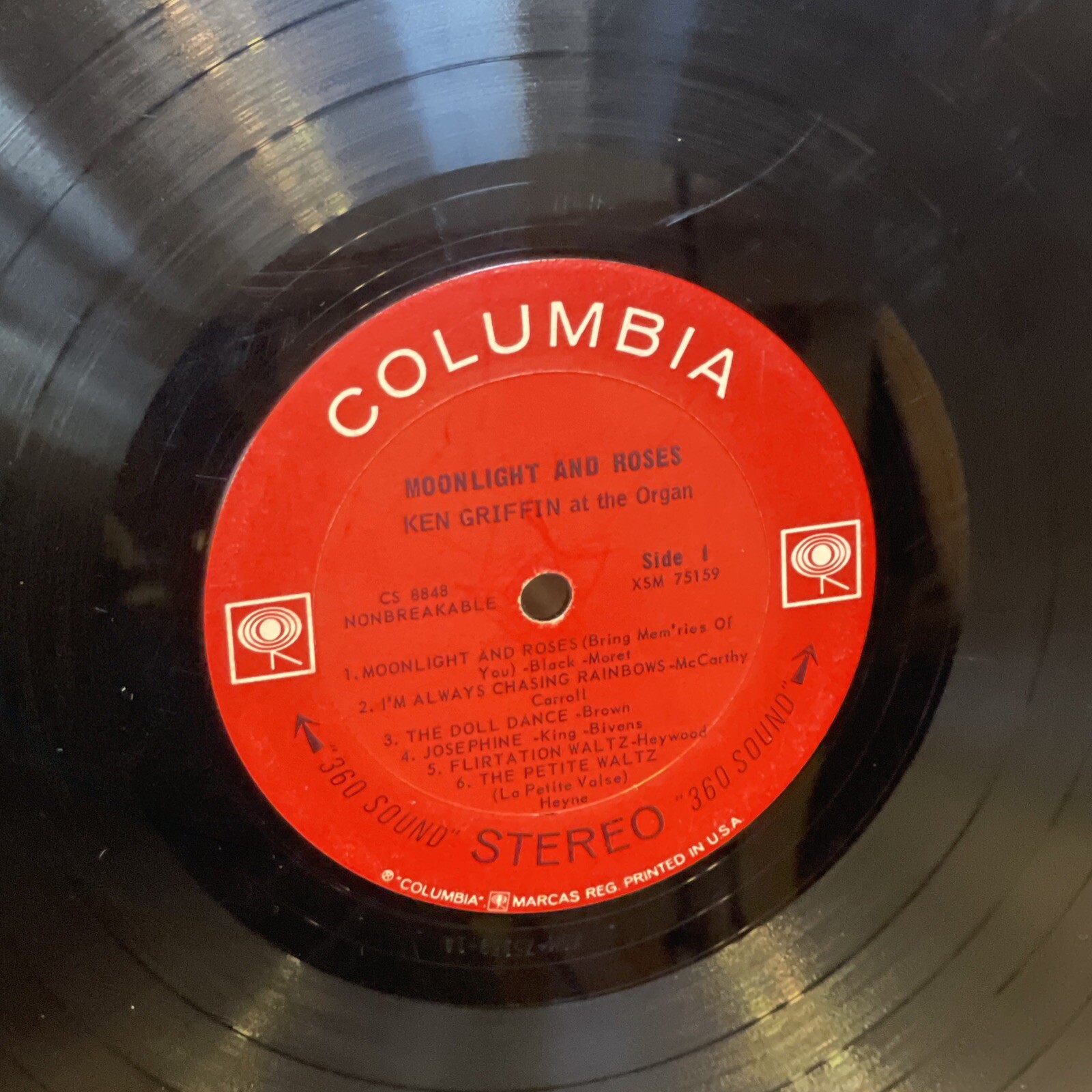 Ken Griffin Moonlight And Roses (Vinyl, 1963) Columbia CS 8848 Good LP Record thumbnail 7