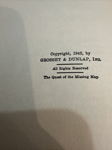 NANCY DREW “The Quest of the Missing Map” by Keene Orange Silhouette 1st Ed 1942 - Picture 4 of 13