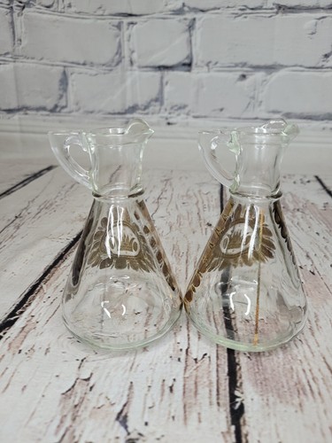 Vintage MCM Georges Briard Gold Trim Oil & Vinegar Cruet Regalia Set - Picture 3 of 6