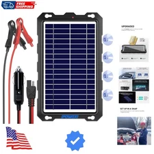 Upgraded 7.5W-Solar-Battery-Trickle-Charger-Maintainer-12V Portable Waterproo...