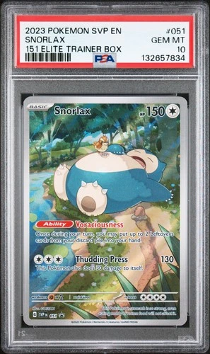 2023 POKEMON SVP EN-SV BLACK STAR PROMO 151 ELITE TRAINER BOX SNORLAX PSA 10