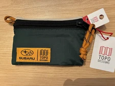 TOPO Designs x SUBARU 5” x 3.5” Canvas Nylon Wallet Zipper Pouch Travel Bag NWT