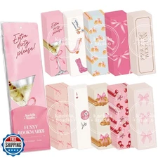 KACIOLA STUDIO 100PCS Bookmarks for Women, Bow Theme Paper Bookmarks Bulk 6" 