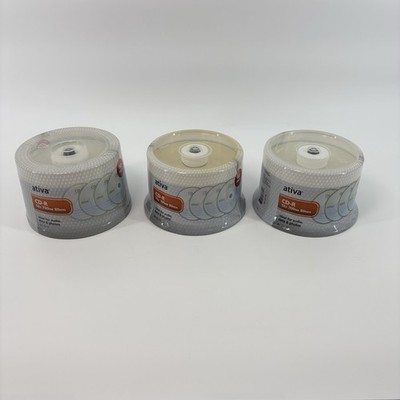 3- ATIVA - CD-R Blank Discs - 52X Speed - 50 Pack On Spindle 150 Total Free Ship