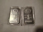 2- 1 Troy Oz Silver Bars .999 Fine