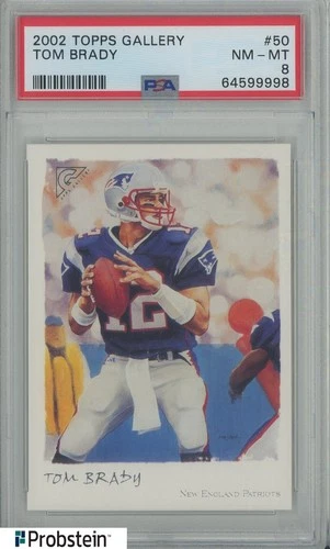 2002 Topps Gallery #50 Tom Brady New England Patriots PSA 8 NM-MT