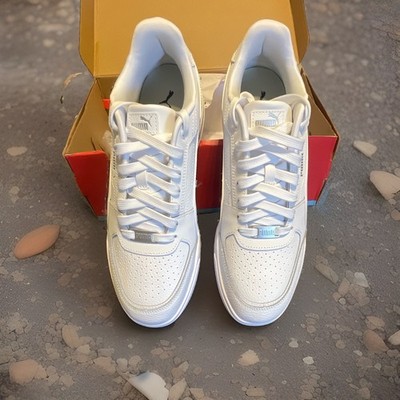 PUMA Caven III Plus Men s Sneakers White/Puma Silver Lace Up Low Top Solid