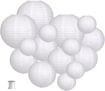 Paper Lanterns Party Decorations, Round Hanging White 