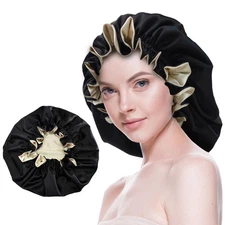 Silk Bonnet for Sleeping Satin Bonnets Double Layer Reversible Hair Cap Bonne...