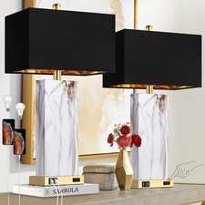 Touch Control Table Lamps Set of 2, 3-Way Dimmable with USB Ports Outlet