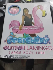 PoolCandy Glitter Flamingo Ride-On Tube Pool Float PC2748GF PoolCandy 48in