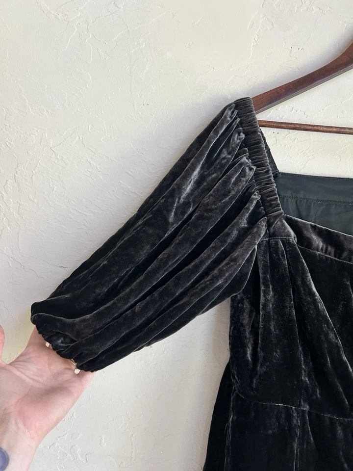 Vestido midi J.Crew de terciopelo con botones 12 Dark Academia Cottagecore Goth Regency Foto 4 de 4