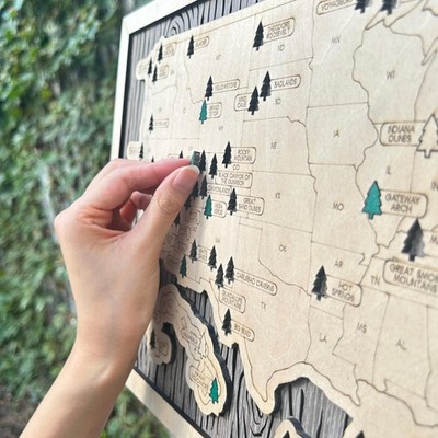 Personalized National Parks Travel Map Checklist Custom Gift - Outdoor Lover