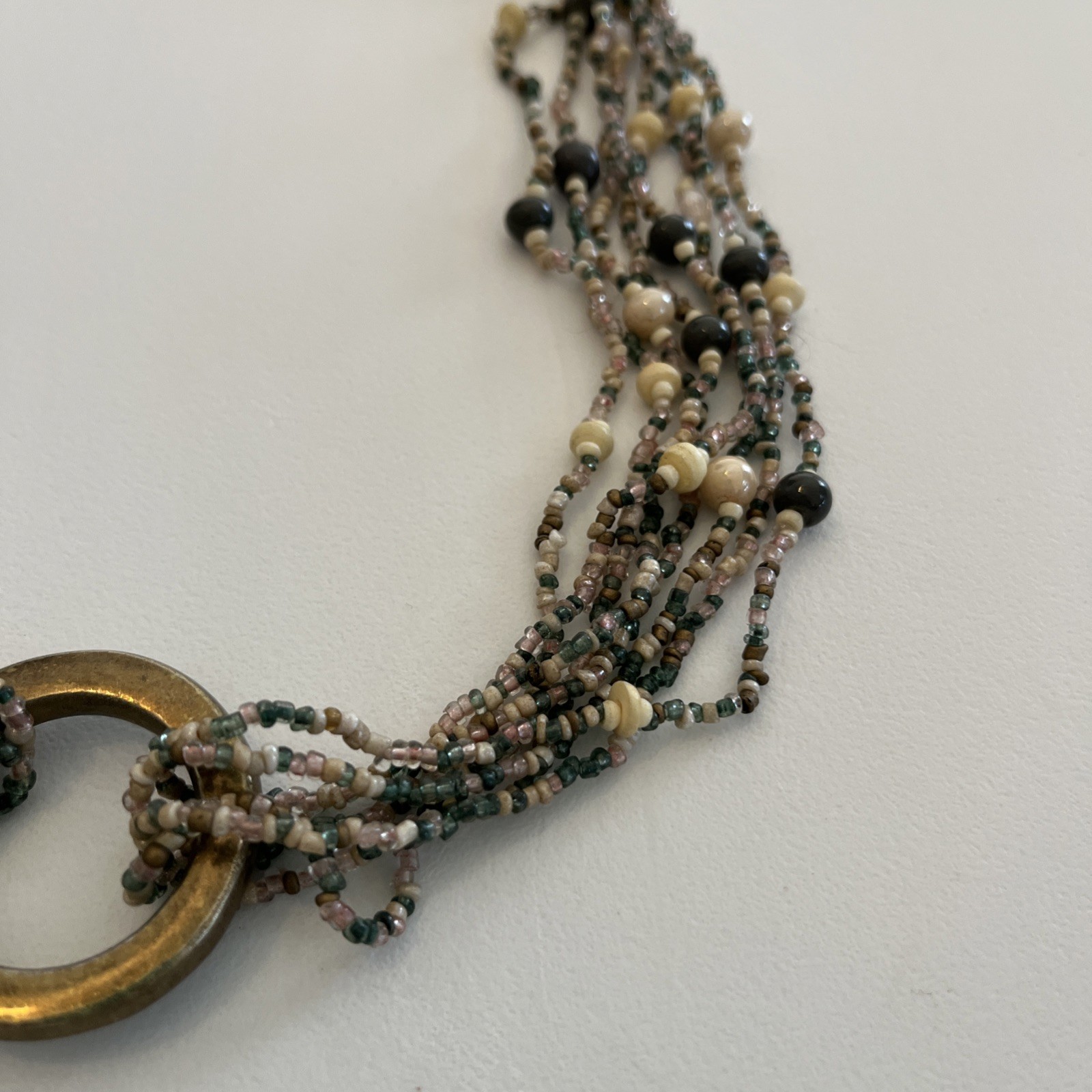 Vintage Multi-Strand Statement Bead Necklace Chun… - image 3