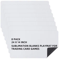 Yexiya 8 Pcs Card Game Mats 14"x24" Sublimation Blanks for Trading Board Game...