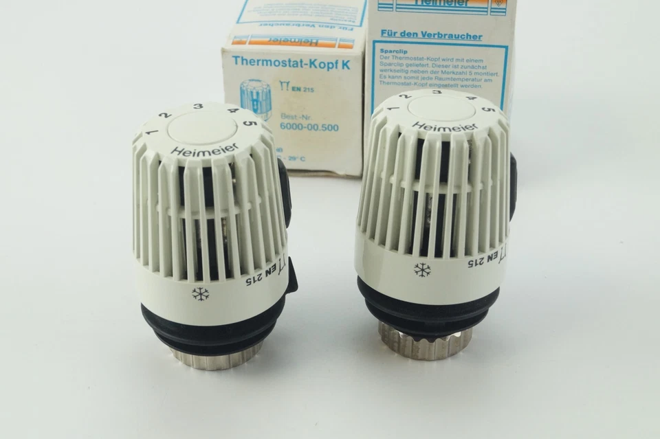 2x Heimeier Thermostatkopf K 6000-00.500 Weiß alte Bauart ✅ - Bild 3 von 4