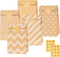 PapiertüTen Braun, 20 StüCk GeschenktüTen Braun TüTen Papier Mit 24 Aufkleber