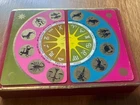 1960s MCM Vintage zodiac playing cards featuring neon-colored astrological signs