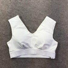 Tommie Copper Sports Bra Womens Large White Copper Znergy V Neck Activewear