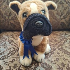 FAO Blue Ribbon Boxer Dog Plush 10" Brown Puppy Clean Realistic plastic Eyes