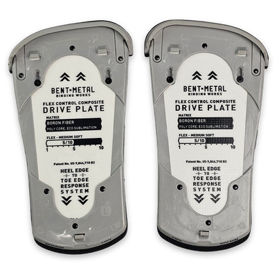 Bent Metal Flex 5 Boron Fiber Composite Snowboard Binding Drive Plates Pair