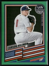 2026 Panini Stars & Stripes Prizm USA Baseball - Green #61 Carson Bolemon