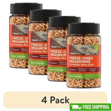 Freeze-Dried Mealworms Protein Treats Reptiles Birds Fish Natural Snack New