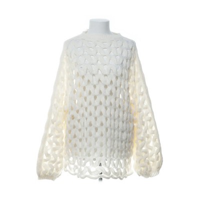 Strickpullover, Größe: 3XL, Weiß, Polyester, Grobstrick, Damen #IS2