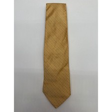 Tommy Hilfiger Mens Gold Yellow Geometric Silk Necktie Made in USA Classic Width